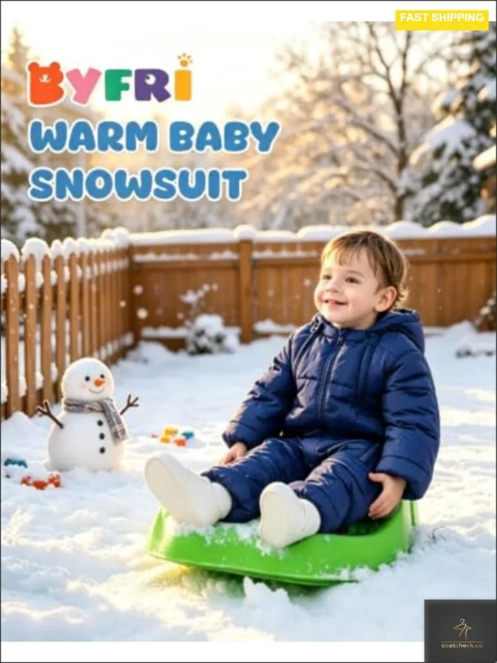 Kids Winter Snowsuit Infant Jumpsuit 0-24M Toddler Footed Jacket Warm Hooded